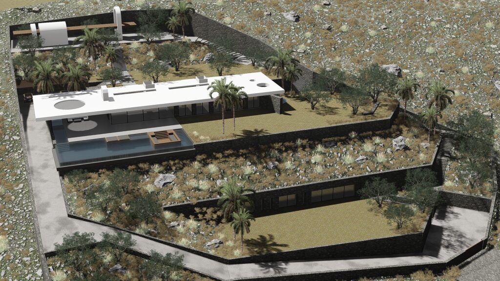 Νέα ισόγεια πετρόκτιστη κατοικία με τμήμα υπογείου και πισίνα στη Χερσόνησο