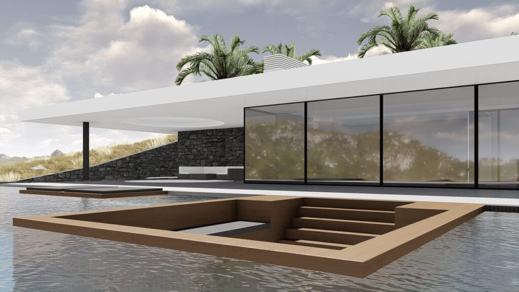 Νέα ισόγεια πετρόκτιστη κατοικία με τμήμα υπογείου και πισίνα στη Χερσόνησο