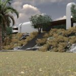 Νέα ισόγεια πετρόκτιστη κατοικία με τμήμα υπογείου και πισίνα στη Χερσόνησο